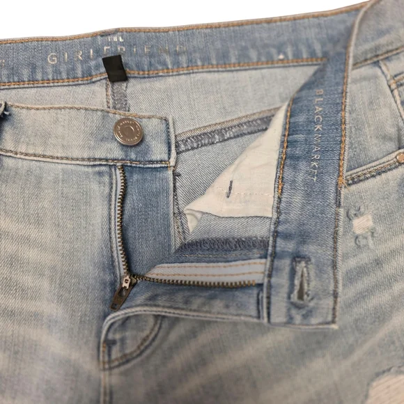 WHBM The Girlfriend Floral Embroidered Light Blue Jeans Size 6 - Picture 5 of 16